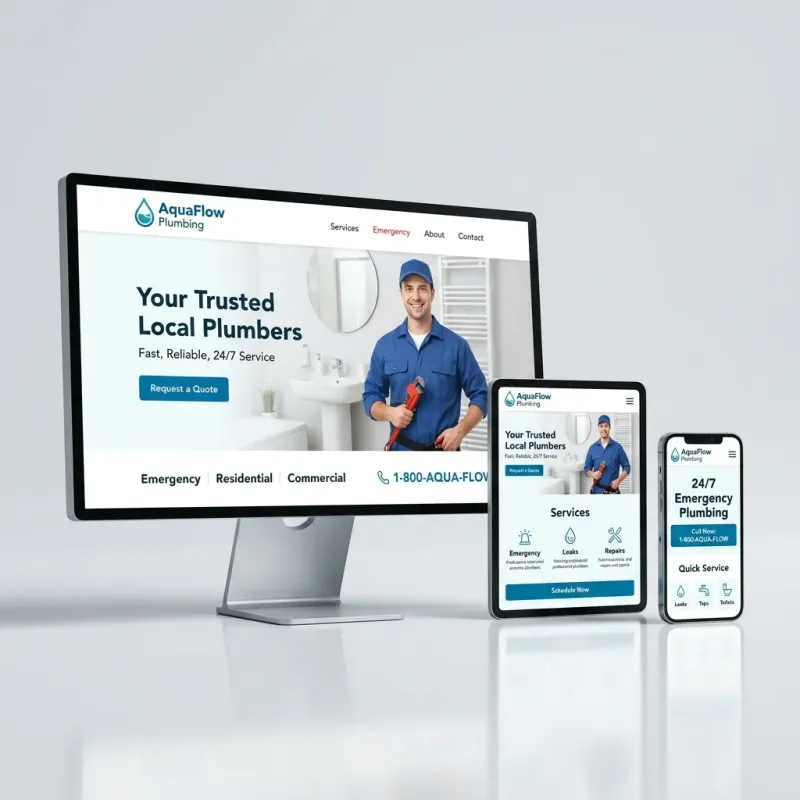 Plumber Website Multi-Device Mockup